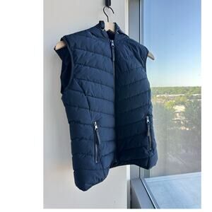 Lauren Ralph Lauren Hooded Quilted Full Zip Puffer Vest Navy Women's M